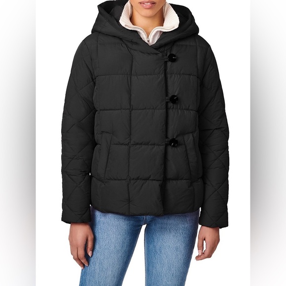 Bernardo Box Quilt Puffer Jacket in Black NWT - Picture 1 of 9